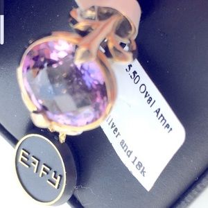 Gorgeous Ring from Effy  size 6. pure silver and 18k Gold